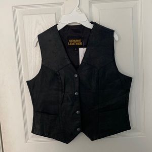 Genuine Leather Black Vest
